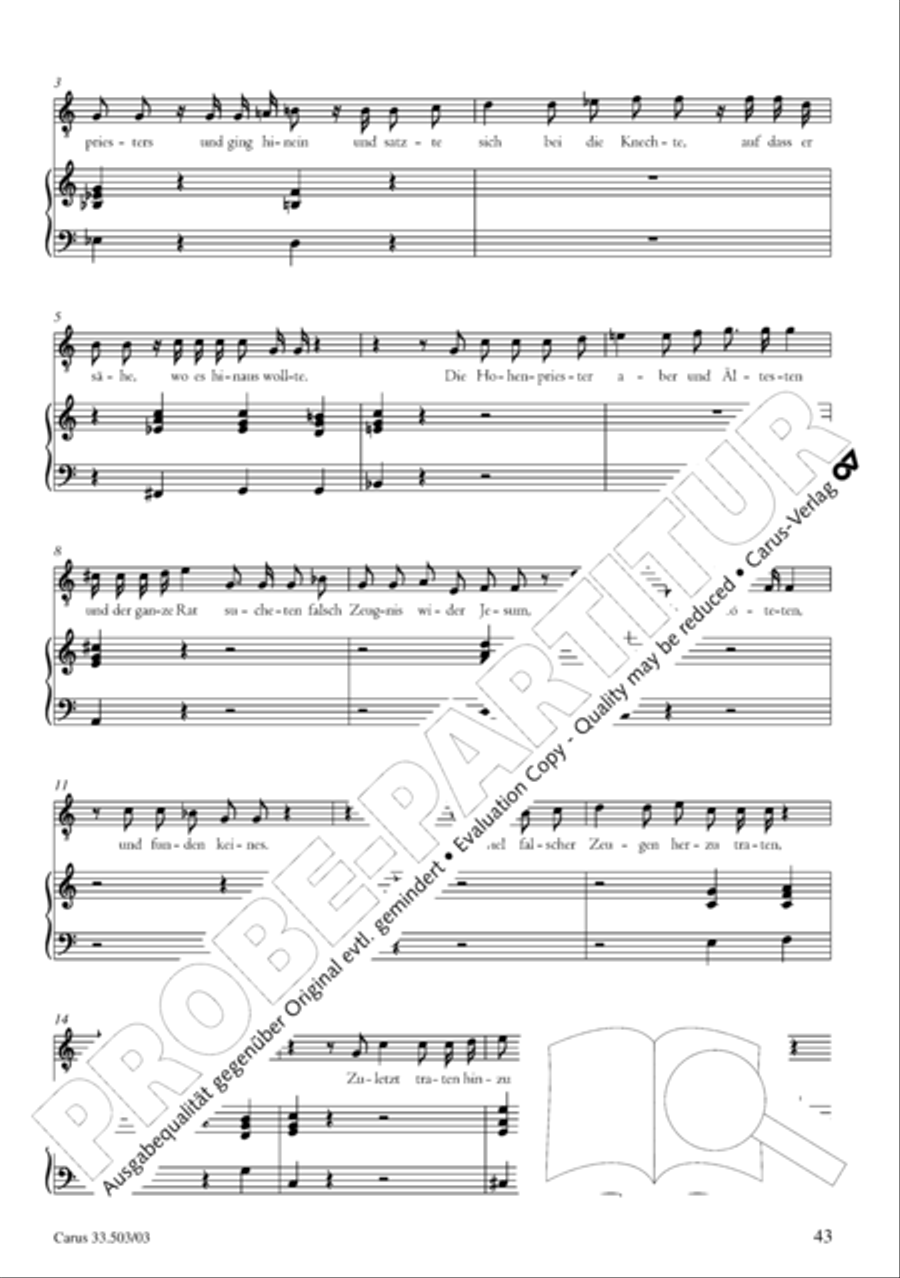 Passion according to St. Matthew (Passions-Musik nach dem Evangelisten Matthaus) SSATB scores gallery preview page 44