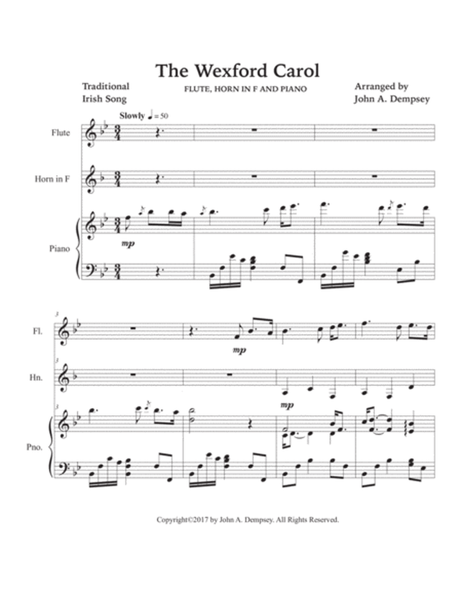The Wexford Carol (Trio for Flute, Horn in F and Piano) image number null