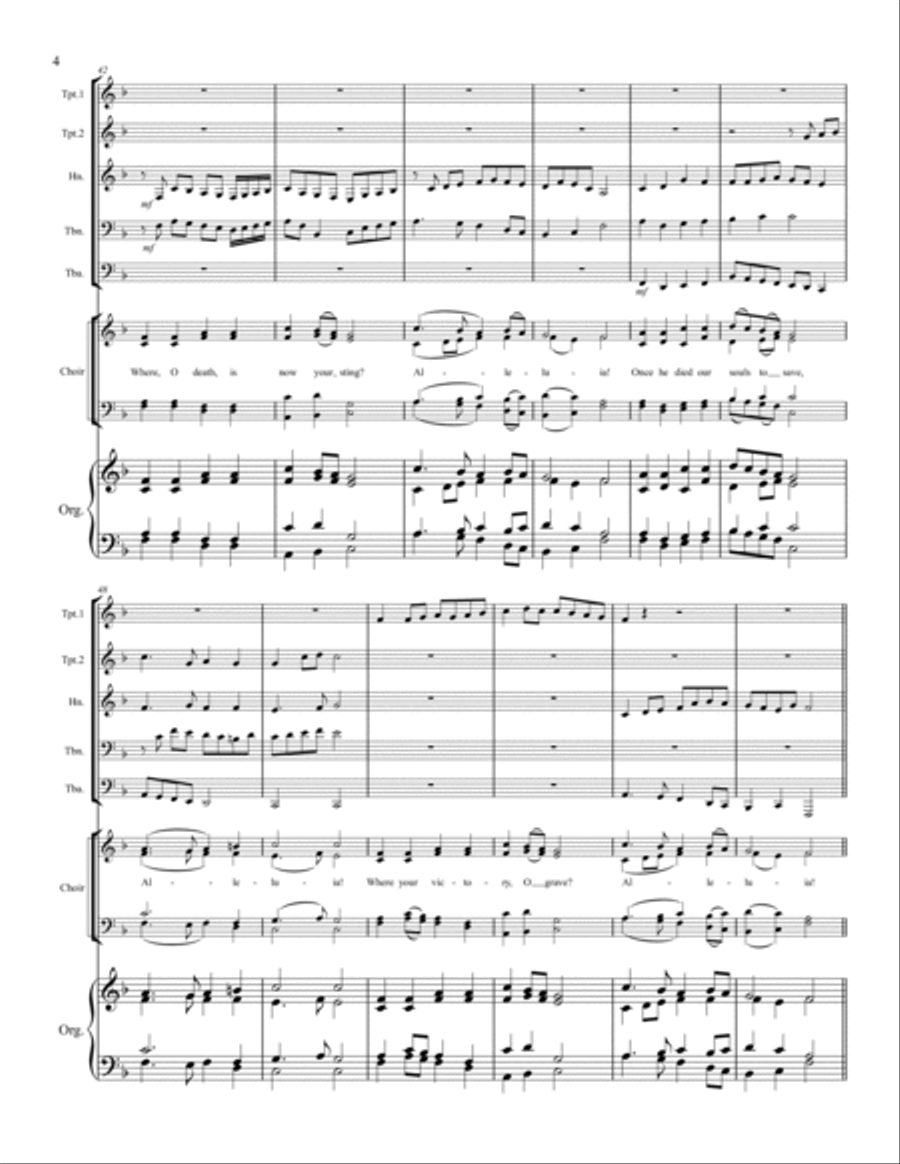 Concertato on Llanfair – Congregation, Choir, Brass Quintet, and Organ. 4-Part scores gallery preview page 5
