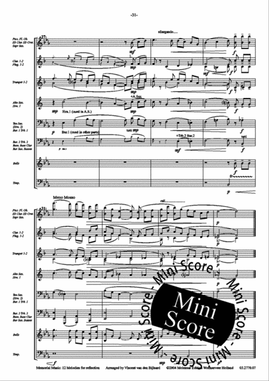 Memorial Music Memorial Music Fanfare Band scores gallery preview page 33