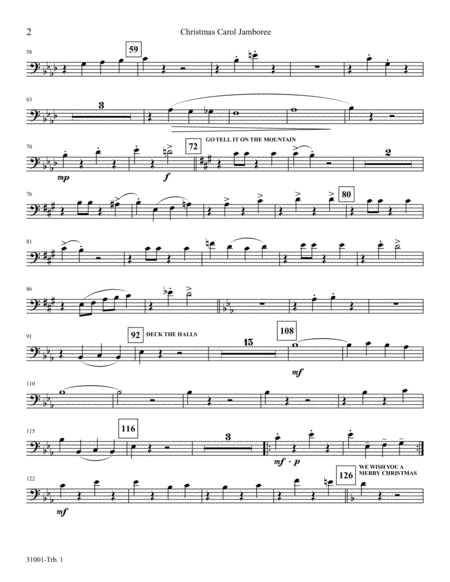 Christmas Carol Jamboree (A Holiday Hoedown): 1st Trombone