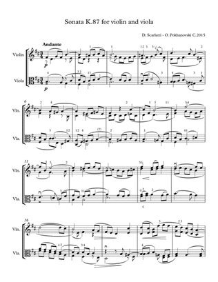 D. Scarlatti Sonata in B-minor K.87 for violin and viola