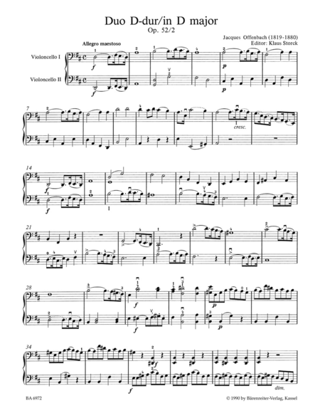 Zwei Duette for Violoncellos op. 52/2+3