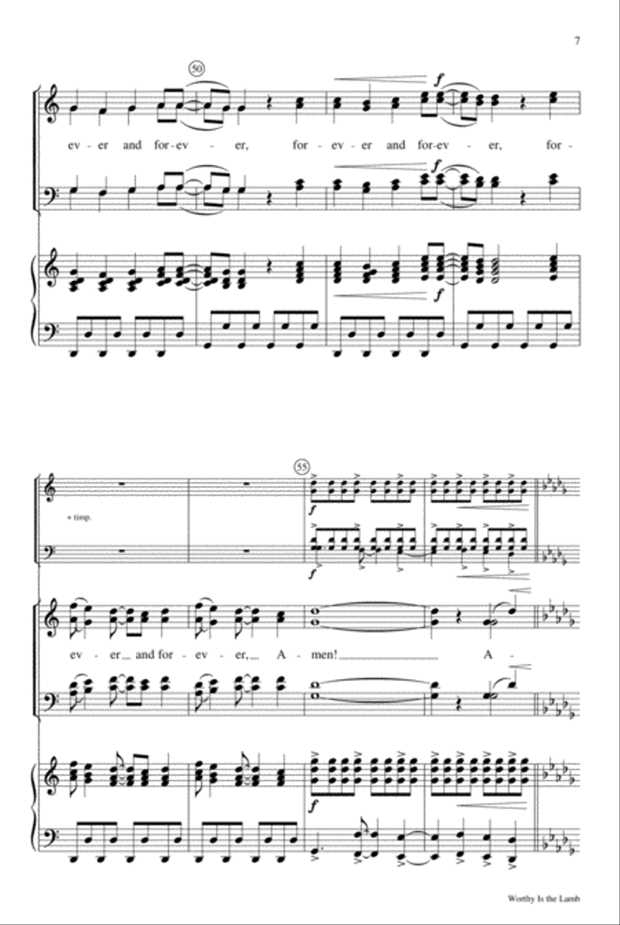 Worthy Is the Lamb 4-Part scores gallery preview page 7