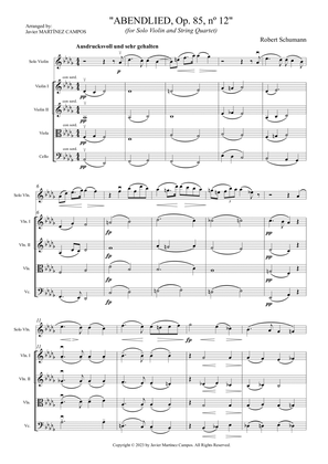 "Abendlied Op. 85, nº 12" (Solo Violin & string quartet) - Score Only