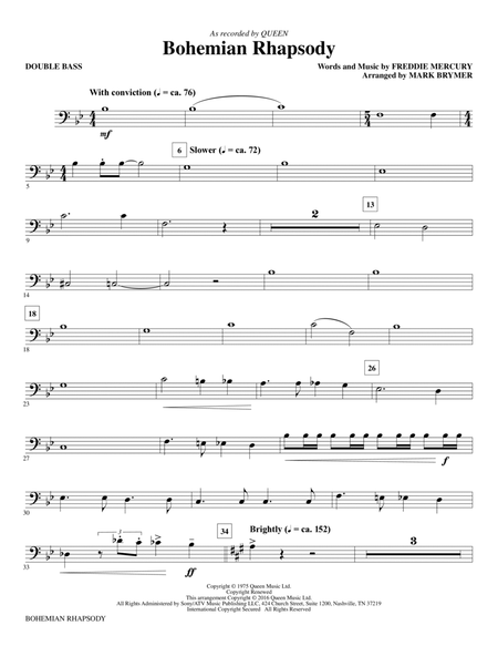Bohemian Rhapsody (arr. Mark Brymer) - Double Bass