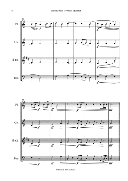 Introduction for Wind Quartet, Opus 1 (Full Score and Parts) image number null