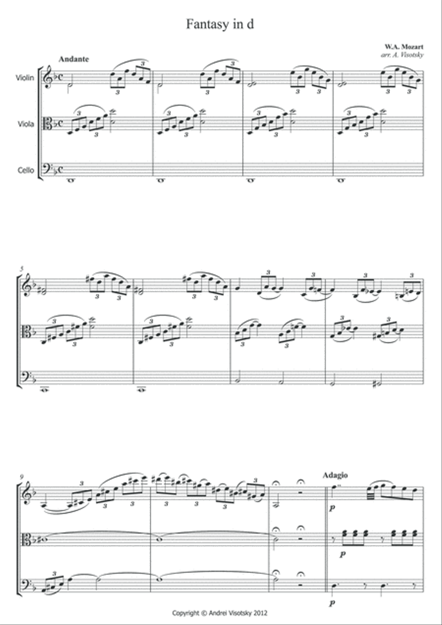 Classical Masterpieces for string trio String Trio scores gallery preview page 3
