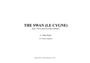 Book cover for THE SWAN (LE CYGNE) - C. Saint Saens - Arr. for Organ 2 staff