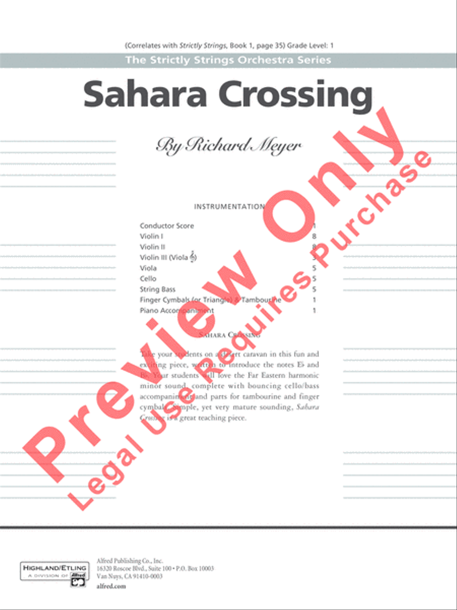 Sahara Crossing String Orchestra scores gallery preview page 2
