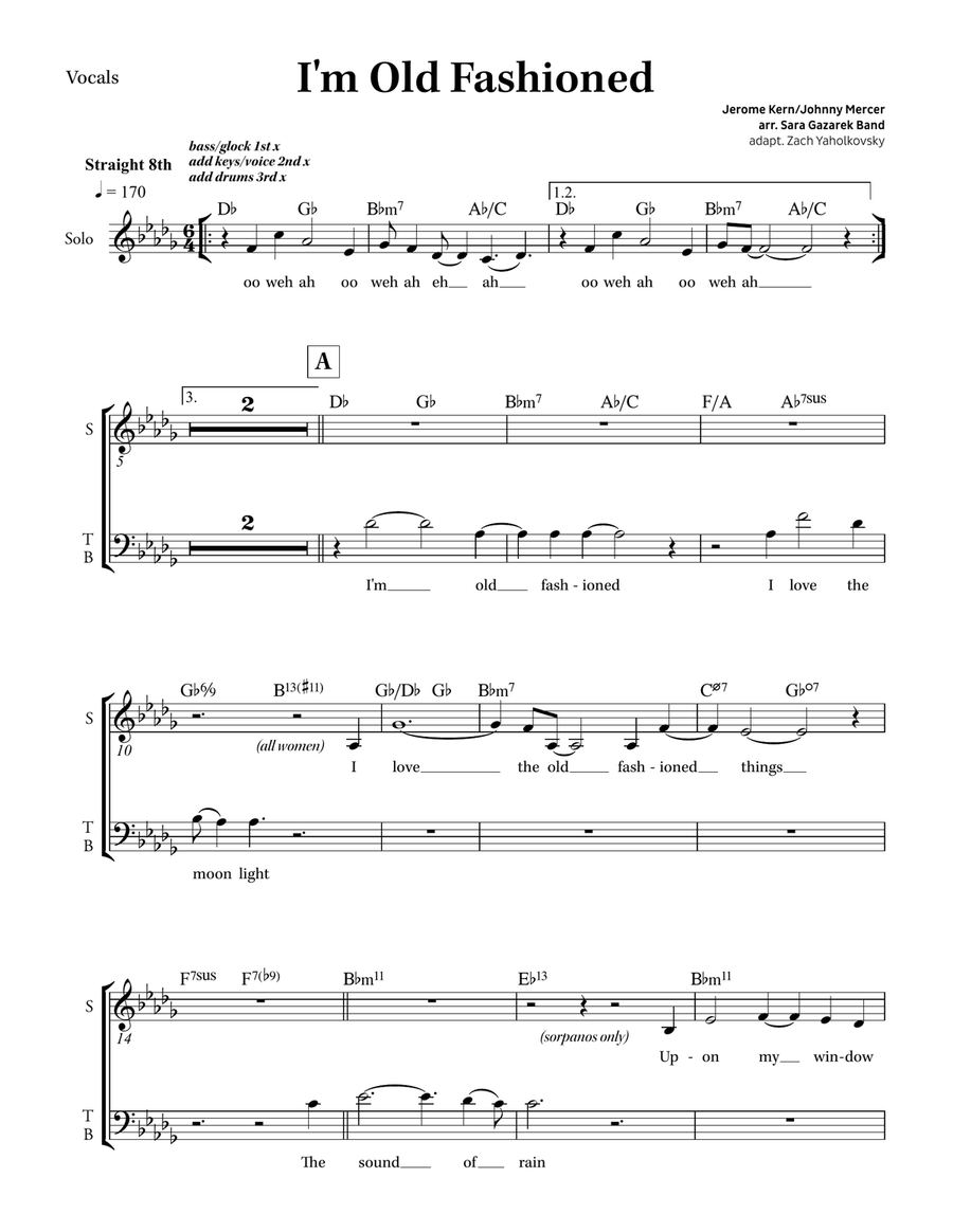 I'm Old Fashioned Jazz Ensemble scores gallery preview page 1
