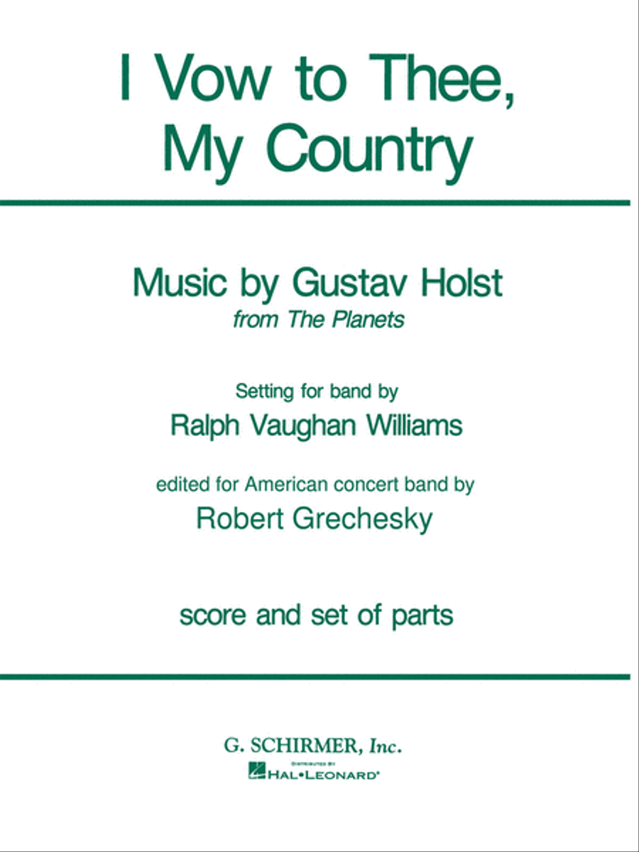 I Vow to Thee, My Country Concert Band scores gallery preview page 1