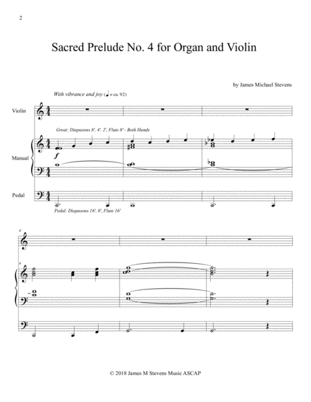 Sacred Prelude No. 4 for Organ and Violin image number null