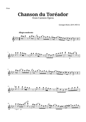 Chanson du Toreador by Bizet for Flute
