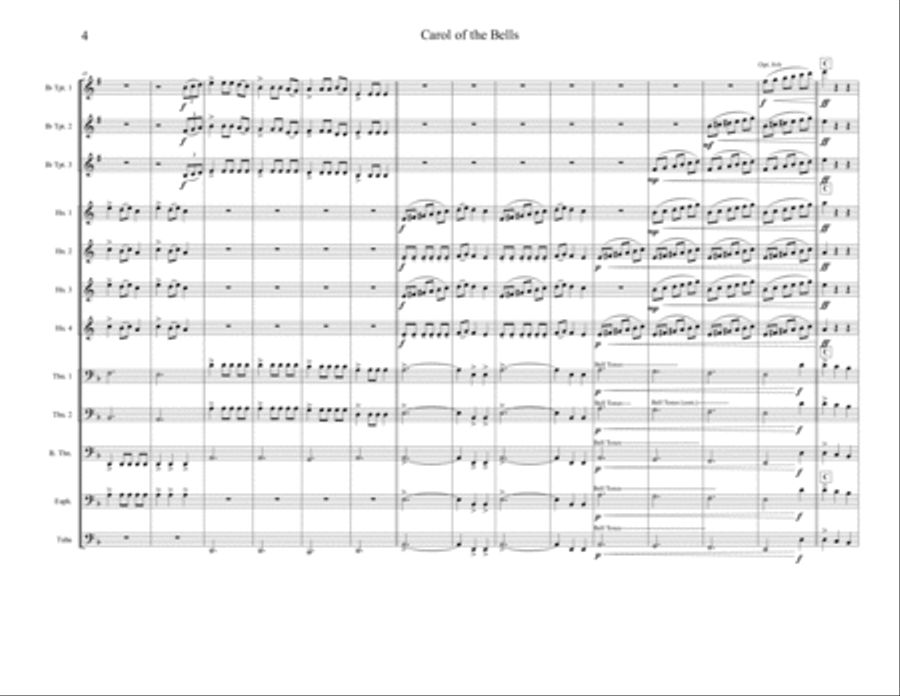 Carol of the Bells Brass Ensemble scores gallery preview page 5