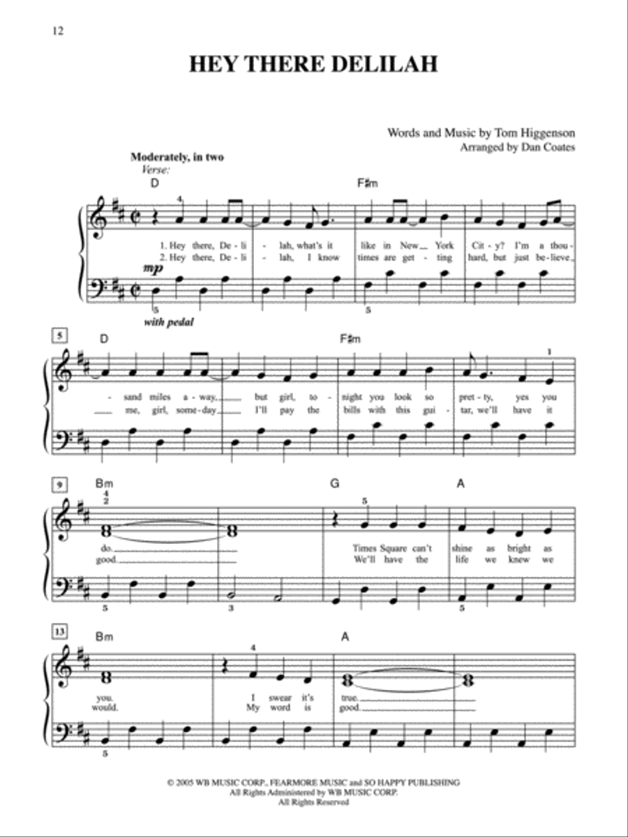 10 for 10 Sheet Music All-Time Pop Favorites Easy Piano scores gallery preview page 5