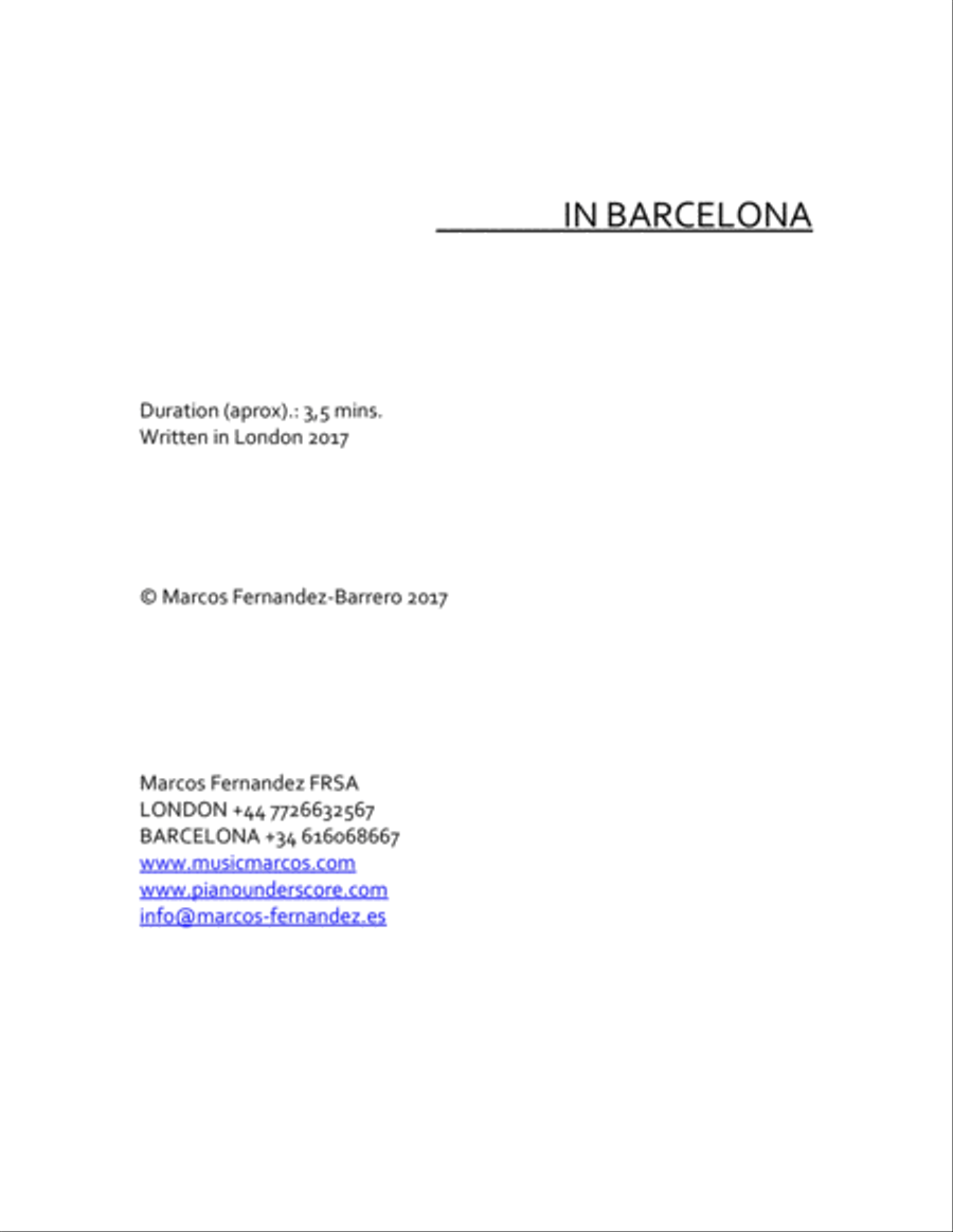 In Barcelona Piano Solo scores gallery preview page 2