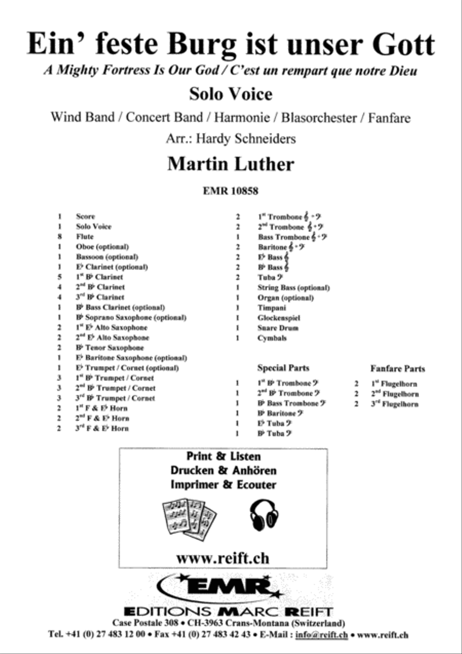 Ein'feste Burg ist (A Mighty Fortress) (Solo Voice) Concert Band scores gallery preview page 2