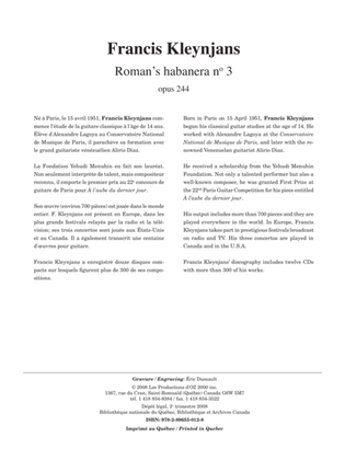 Book cover for Roman's habanera no 3, opus 244