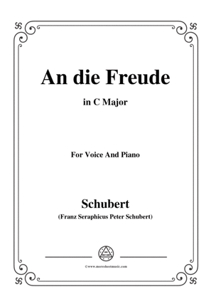 Book cover for Schubert-An die Freude,Op.111 No.1,in C Major,for Voice&Piano