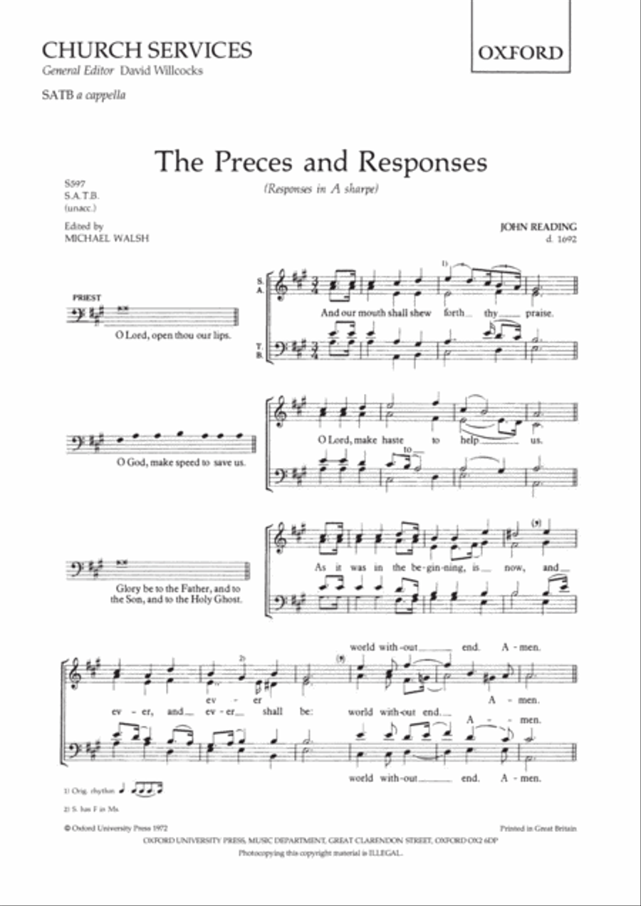 Preces and Responses 4-Part scores gallery preview page 1