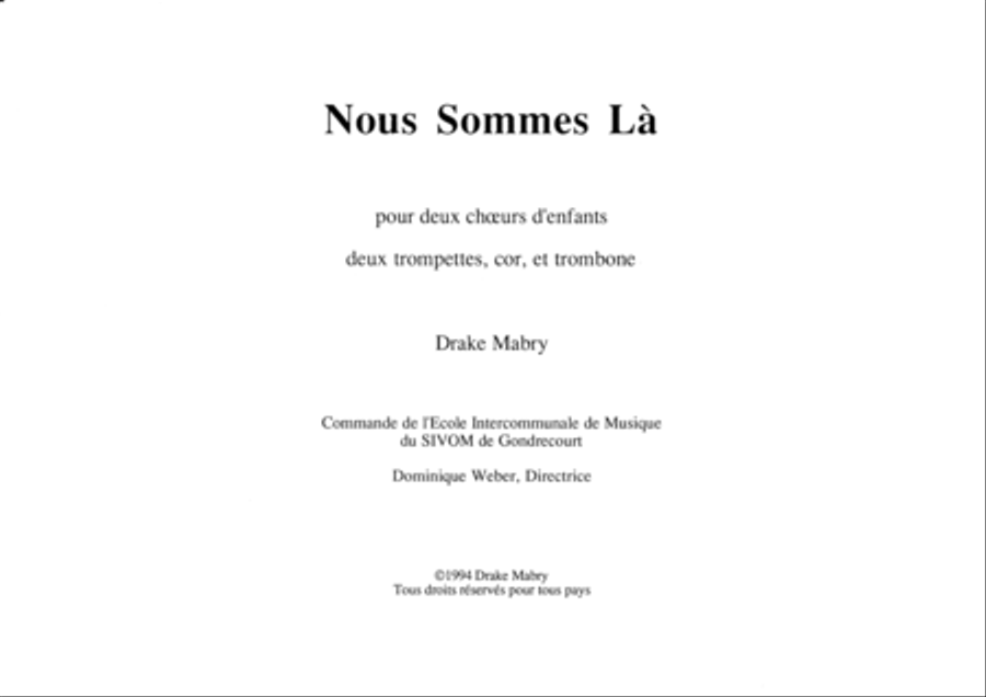 Nous Sommes La 4-Part scores gallery preview page 1