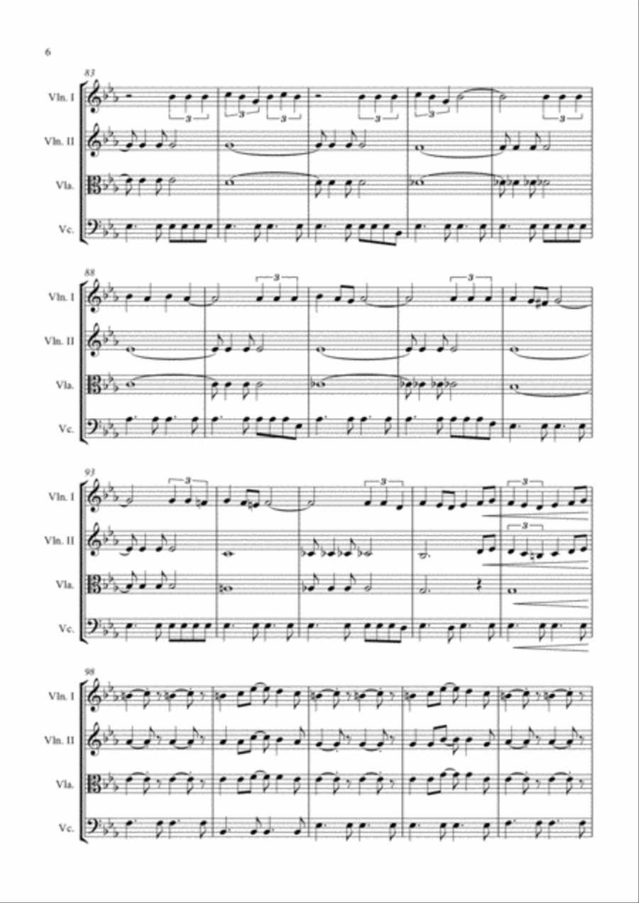 Can't Take My Eyes Off Of You String Quartet scores gallery preview page 6