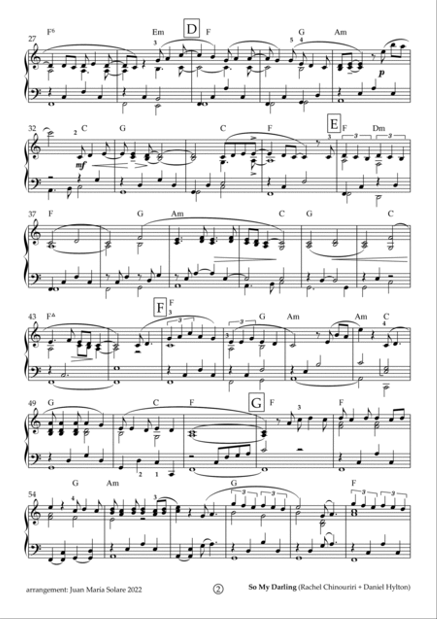 So My Darling Piano Solo scores gallery preview page 2