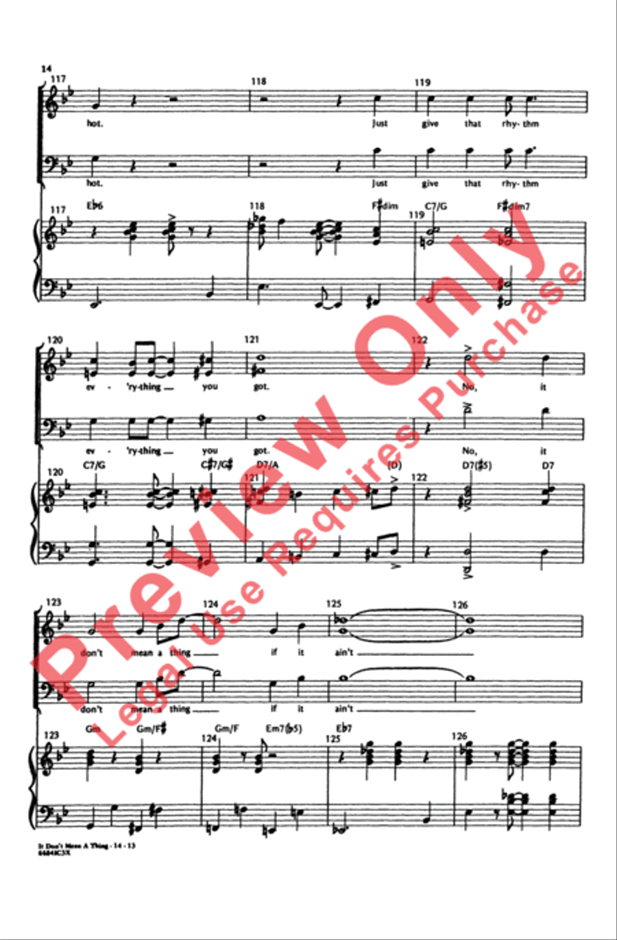 It Don't Mean a Thing (If It Ain't Got That Swing) 3-Part scores gallery preview page 14