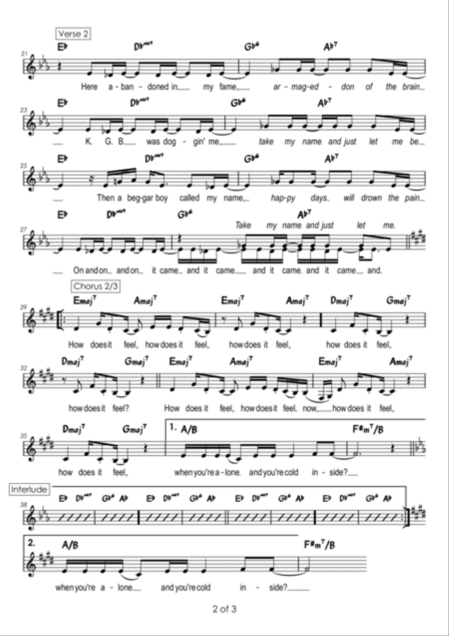 Stranger In Moscow Piano scores gallery preview page 2