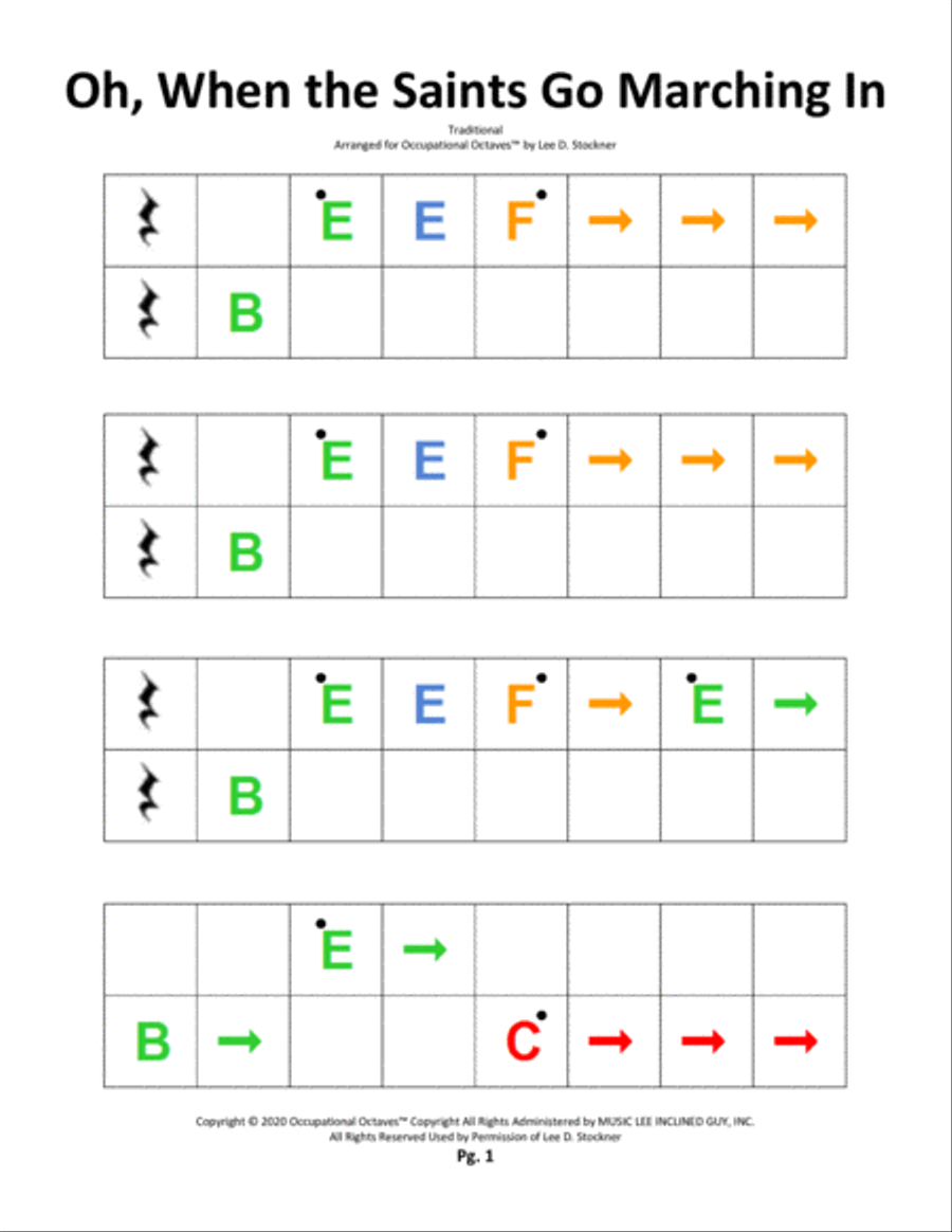 Occupational Octaves Piano™ Supplement 1.3 (Alouette, Au Claire de la Lune, and Jingle Bells)