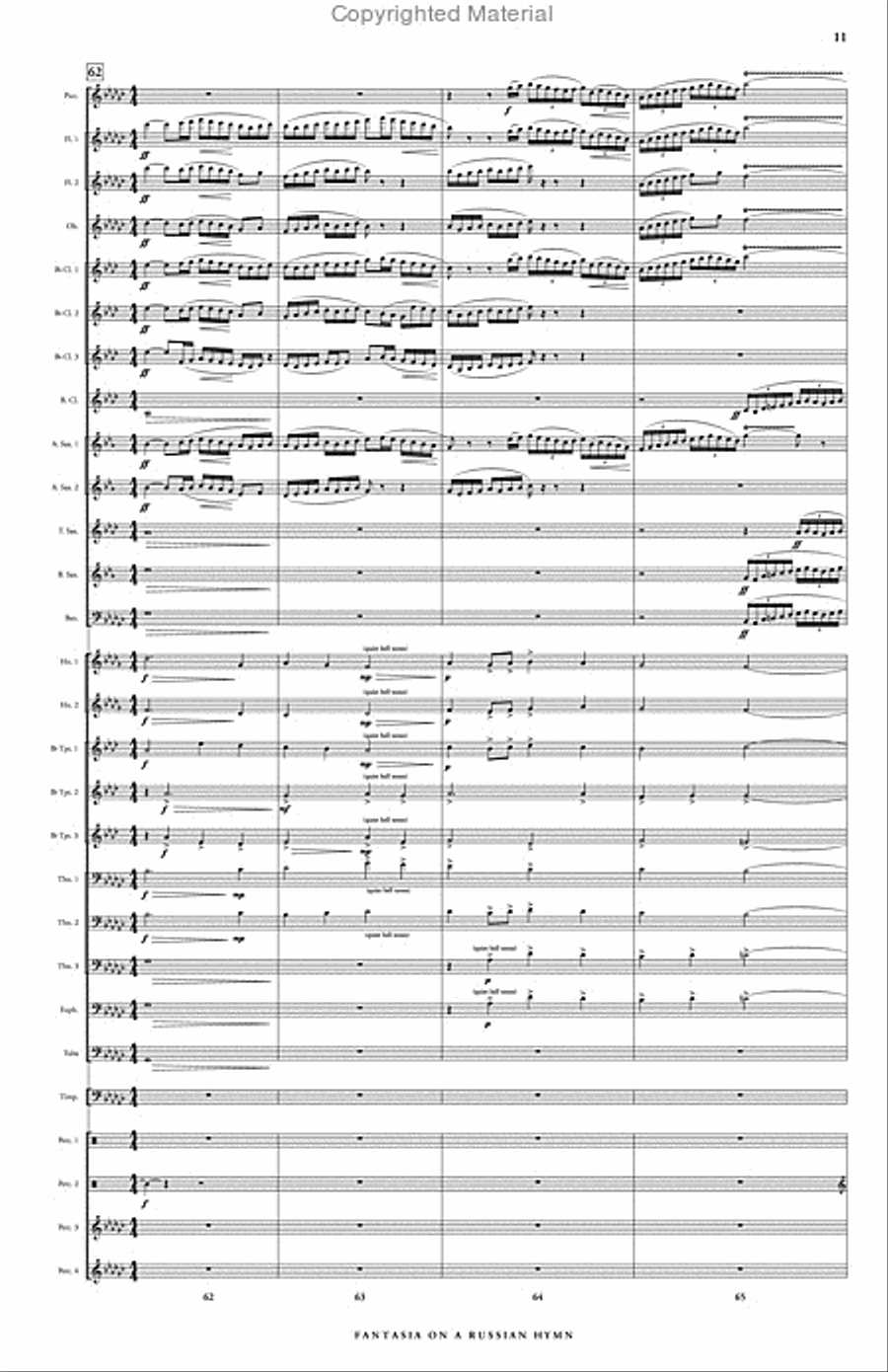 Fantasia on a Russian Hymn Concert Band scores gallery preview page 12