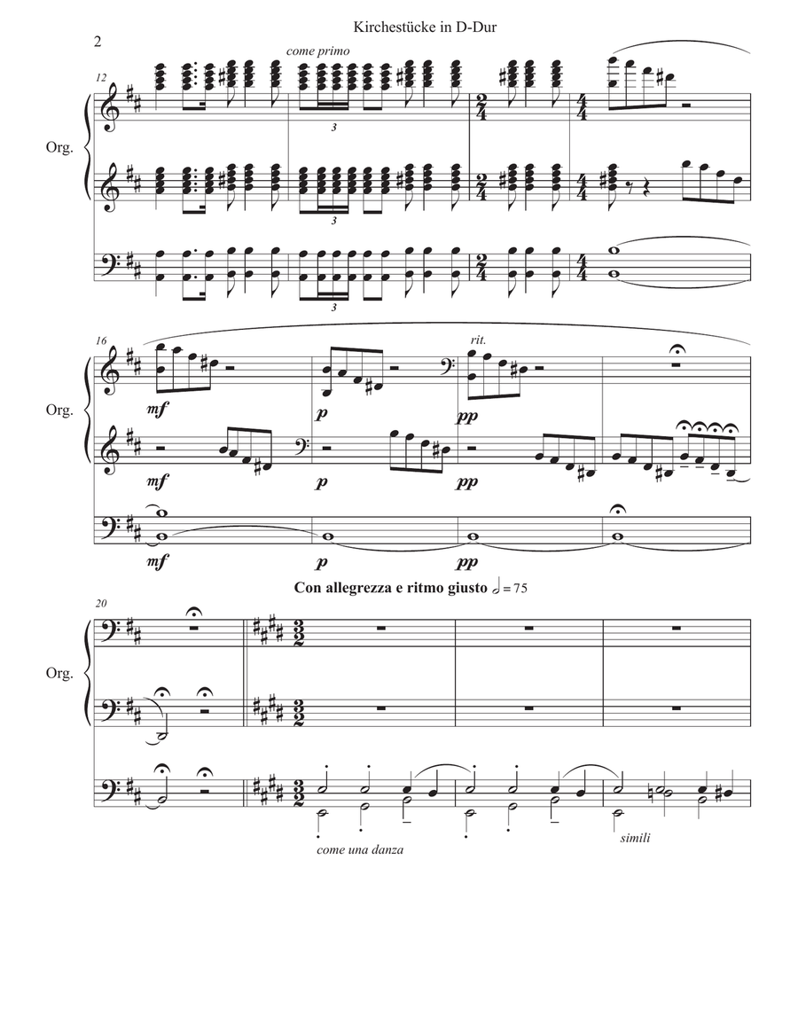 Kirchestücke in D-Dur Organ Solo scores gallery preview page 2