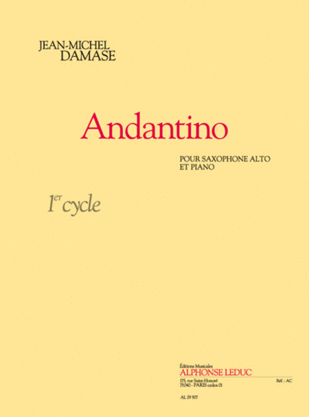 Andantino (cycle 1) Pour Saxophone Alto Et Piano