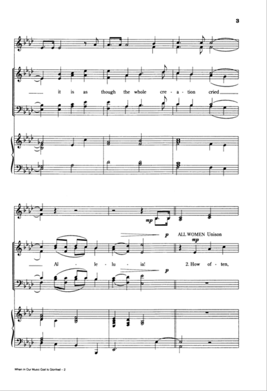 When In Our Music God is Glorified 4-Part scores gallery preview page 6