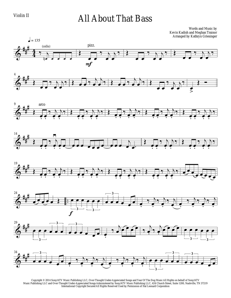 All About That Bass All About That Bass String Quartet scores gallery preview page 3