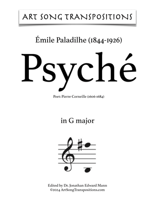 Book cover for PALADILHE: Psyché (transposed to G major and G-flat major)