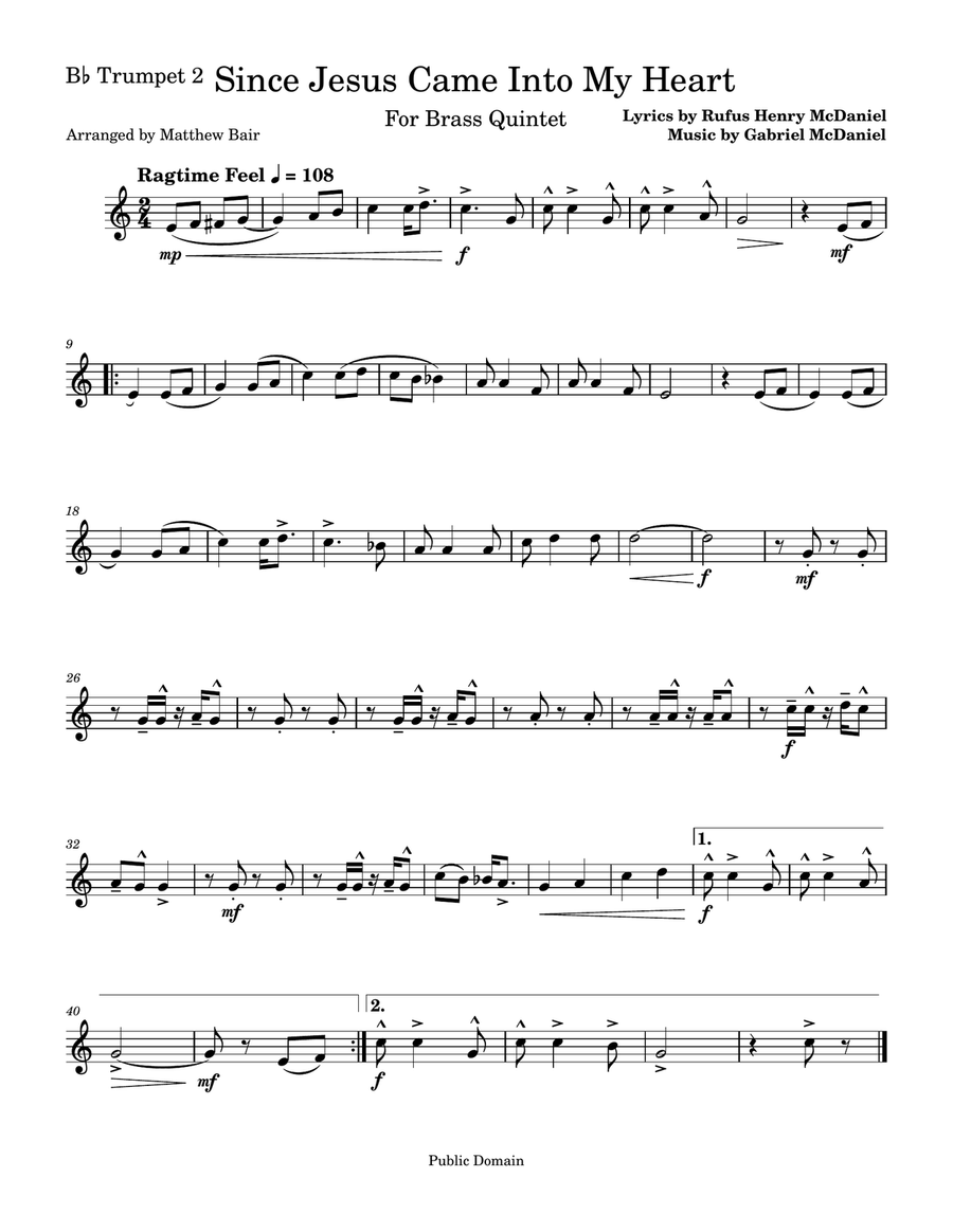 Since Jesus Came Into My Heart Brass Quintet scores gallery preview page 4