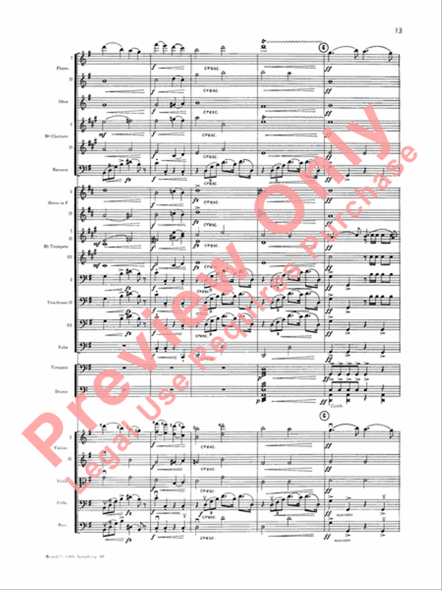 Dvorák's Fifth Symphony (New World, Fourth Movement) Full Orchestra scores gallery preview page 14
