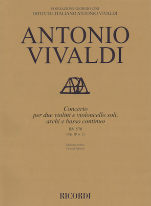 Book cover for Concerto G Minor, RV 578, Op. III, No. 2