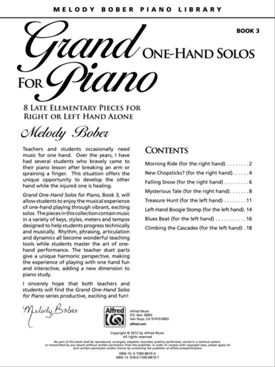 Grand One-Hand Solos for Piano Easy Piano scores gallery preview page 2