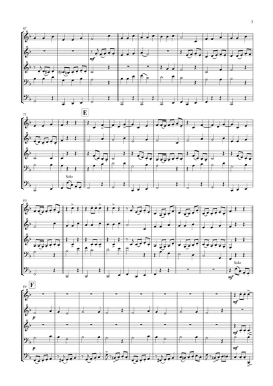Spring Songs - Frühlingslieder - Part 1 - German Folk Songs - Brass Quintet Brass Quintet scores gallery preview page 3