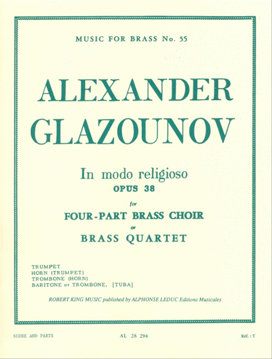 In Modo Religoso Op.38 (quartet-brass) School and Community scores gallery preview page 1