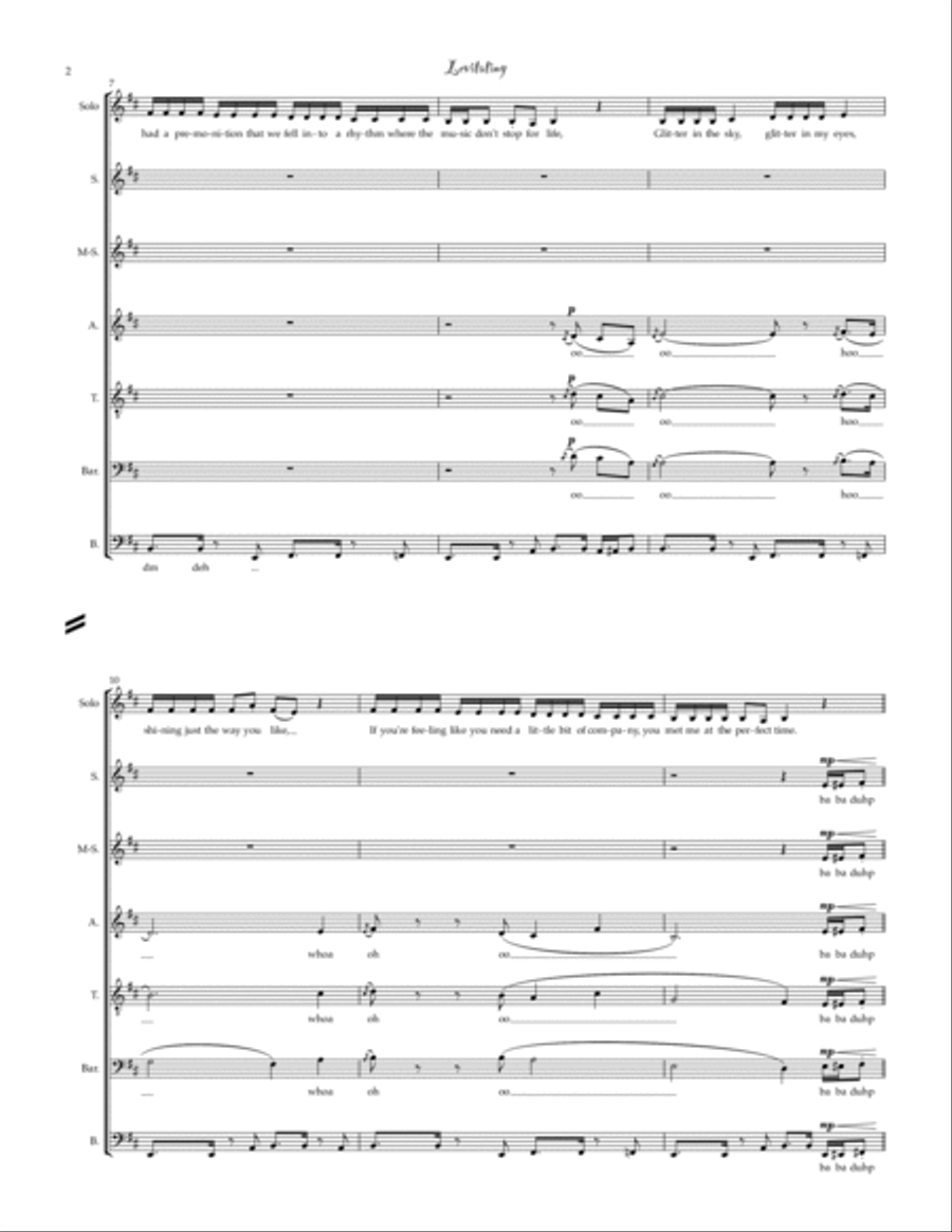 Levitating (feat. Dababy) Divisi scores gallery preview page 2