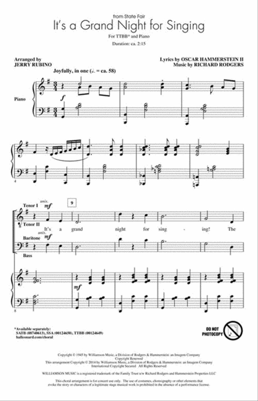 It's a Grand Night for Singing TTBB scores gallery preview page 2