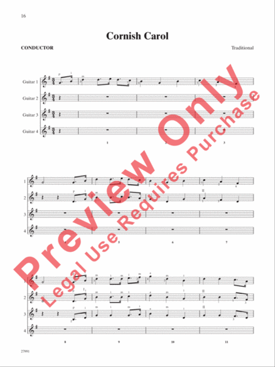 Festive Collection for Guitar Ensemble Guitar Ensemble scores gallery preview page 9