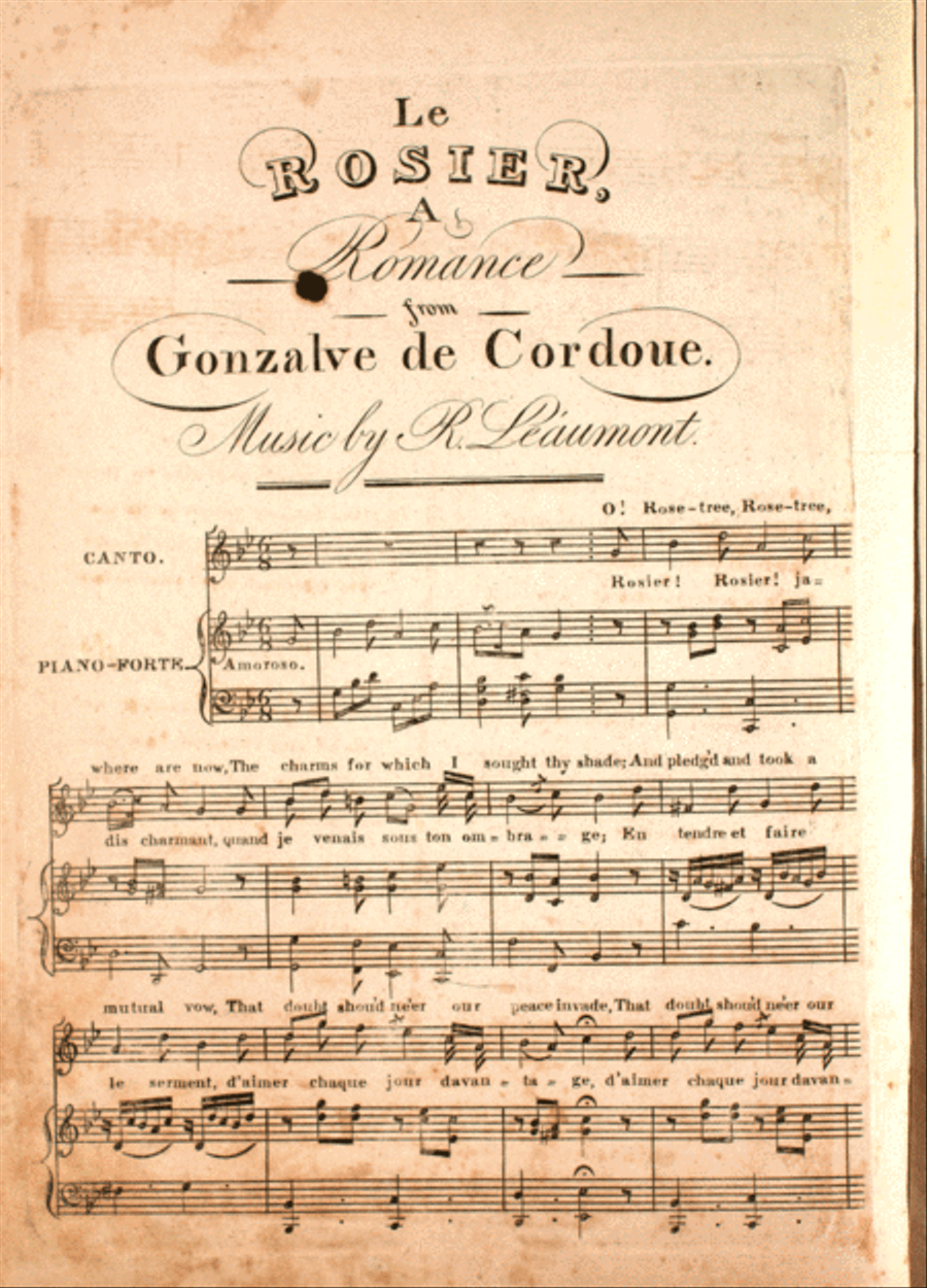 Le Rosier, A Romance, from Gonzalve de Cordoue Voice scores gallery preview page 1