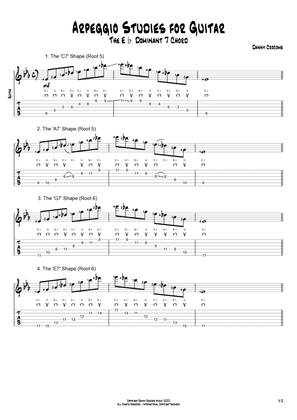 Arpeggio Studies for Guitar - The Eb Dominant 7 Chord