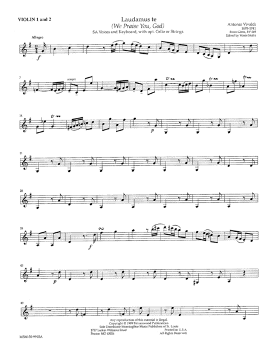 Laudamus Te We Praise You, God Choir scores gallery preview page 4