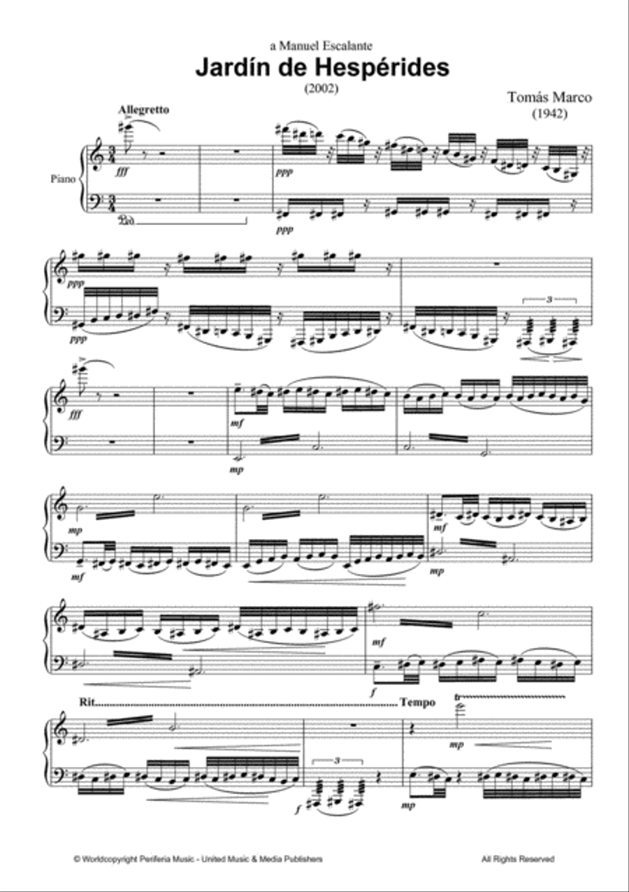 Jardín de Hespérides for Piano Piano Solo scores gallery preview page 2
